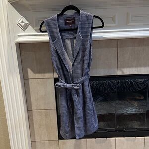 Sleeveless Gray Belted Dress
